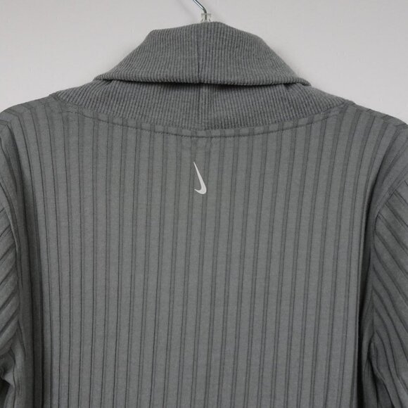 Nike Yoga Sweater Top Women's Size M Gray Luxe Ribbed Cover-Up Activewear - Picture 5 of 8